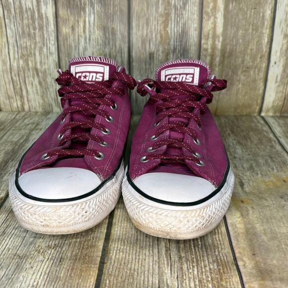 Converse CONS Chuck Taylor Pro All Star Burgundy Leather Low Top Mens Sz 13 - Picture 2 of 8